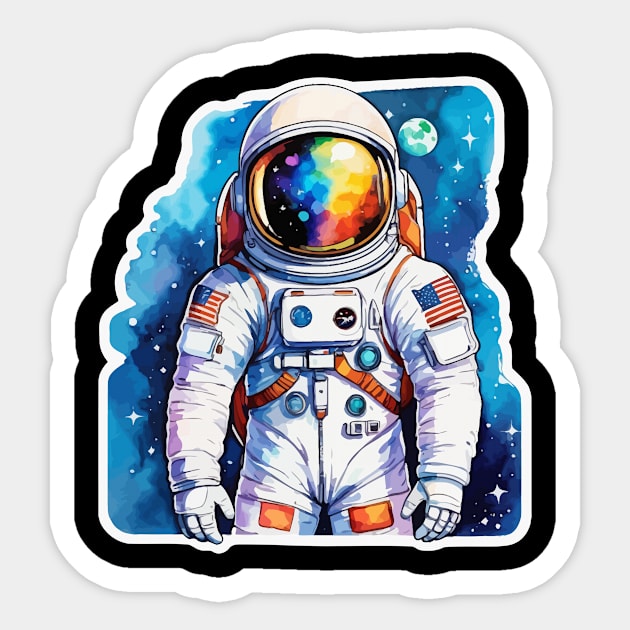 Astronaut Watercolor Sticker by FluffigerSchuh